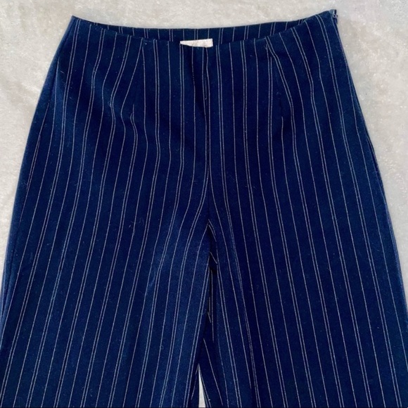 Vintage Pinstripe 2 Piece Matching Pantsuit Set - Navy and White - Picture 6 of 11